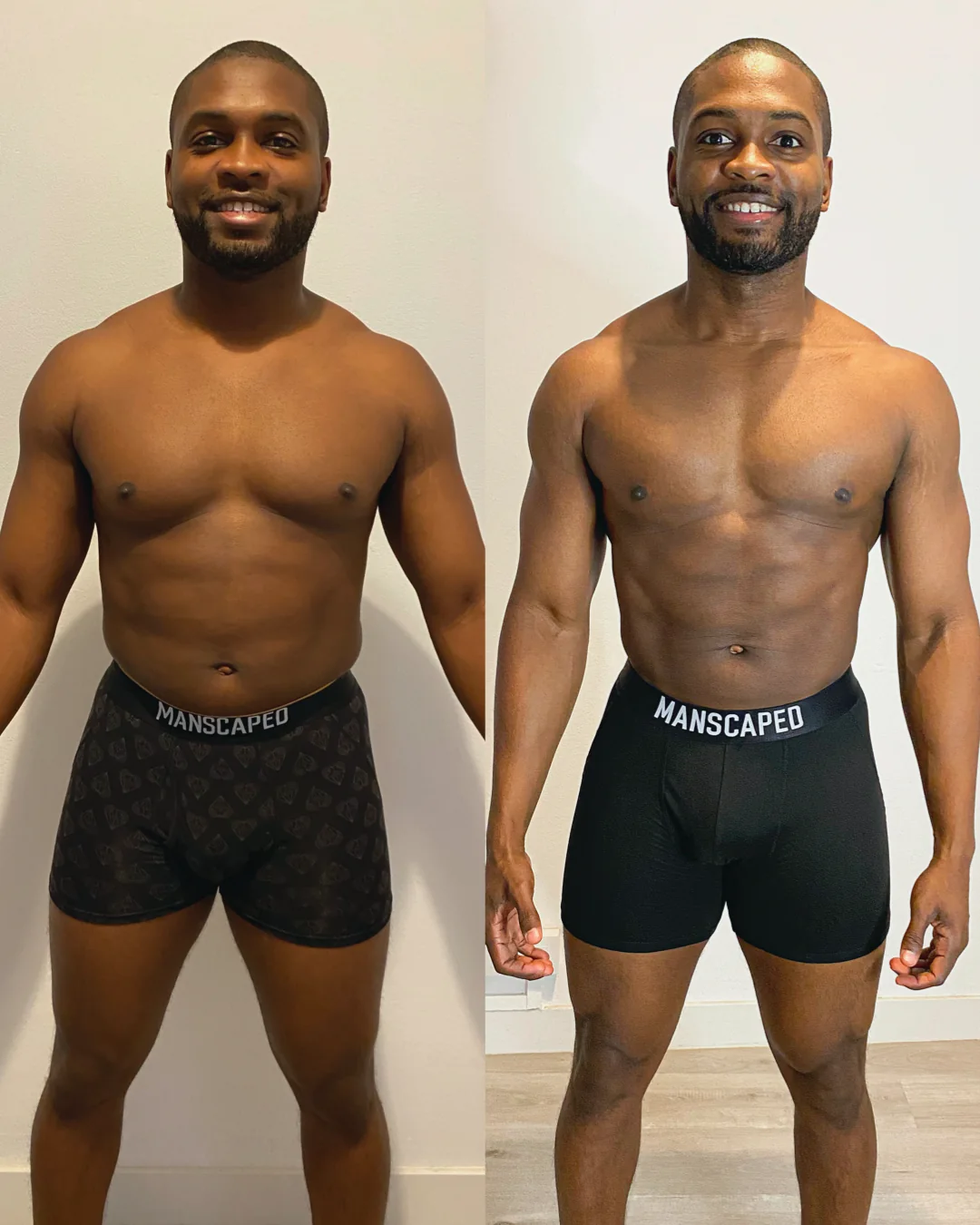 Twelve week transformation, before and after