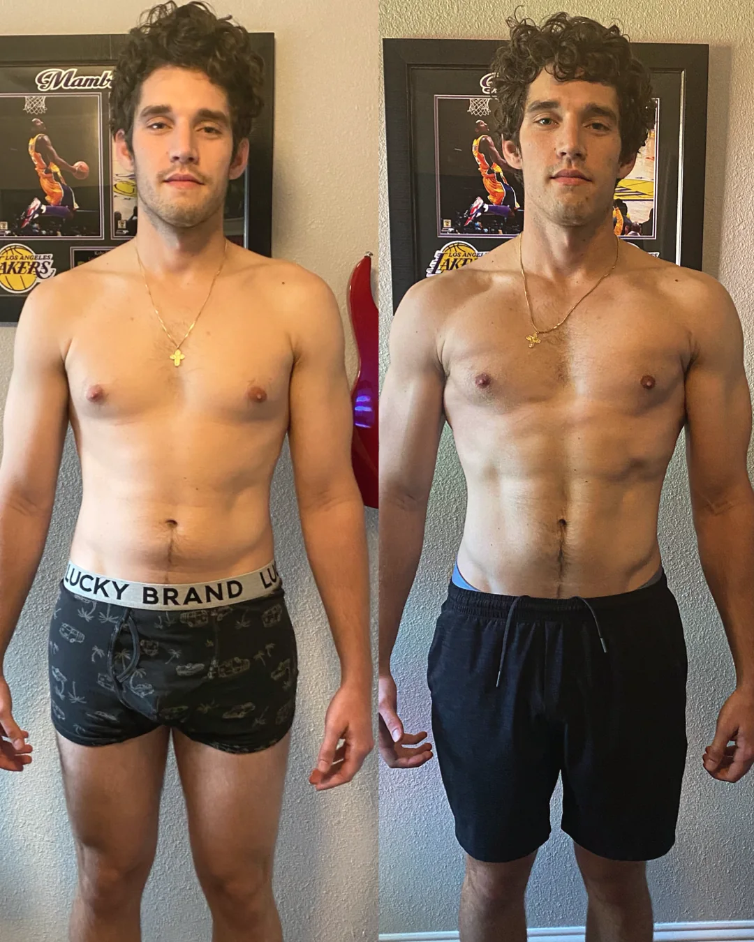 Twelve week transformation, before and after