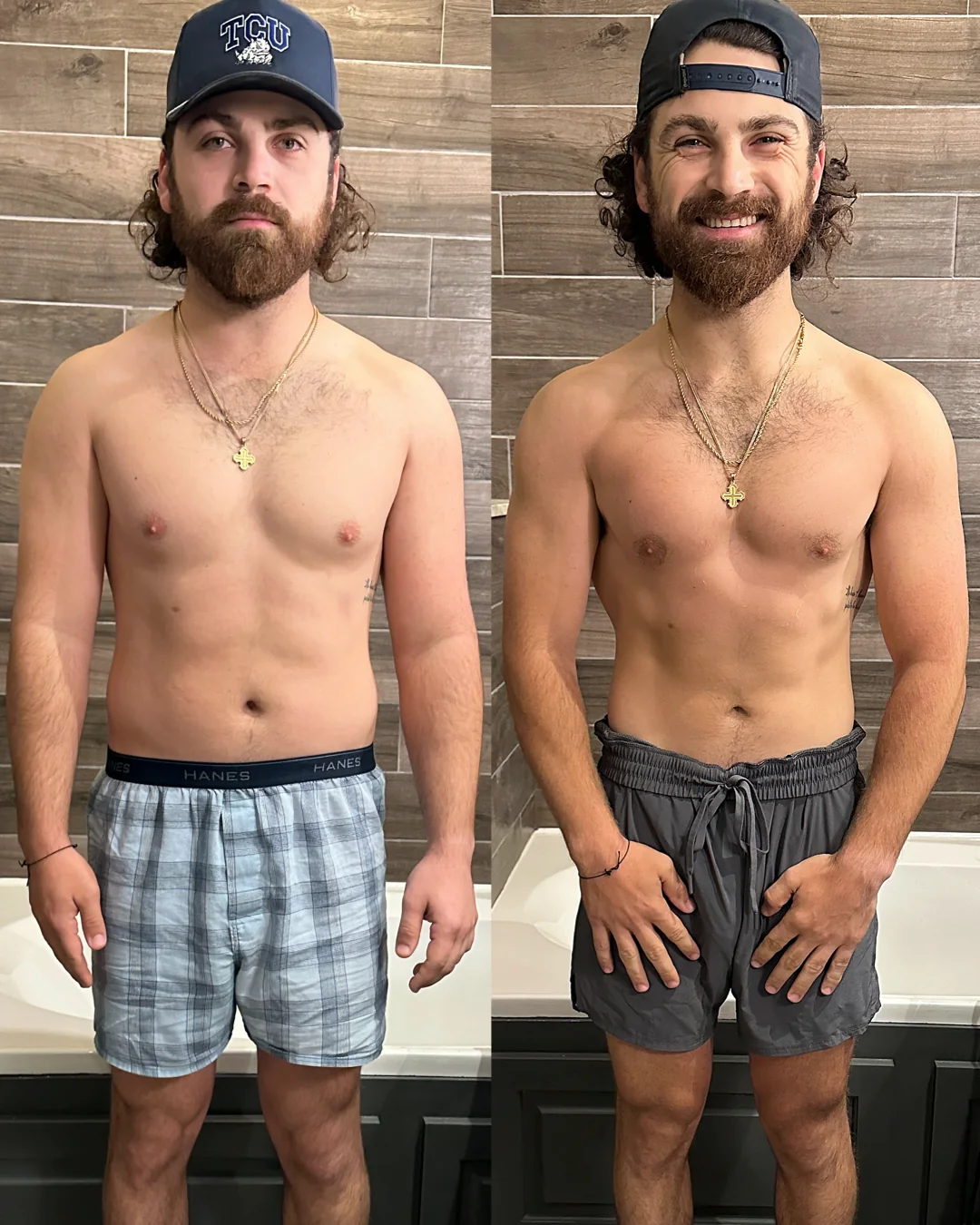 Twelve week transformation, before and after