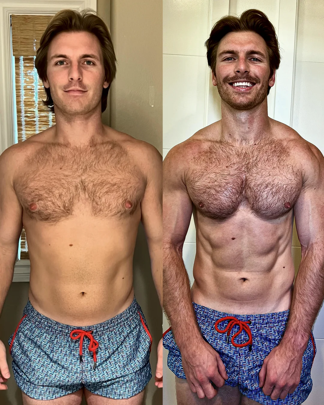 Twelve week transformation, before and after