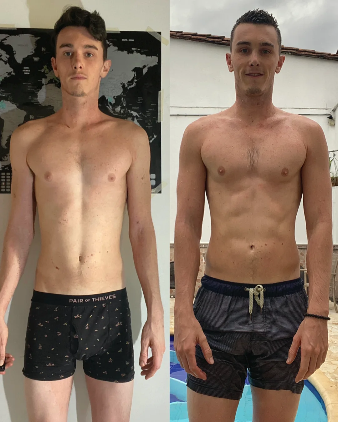 Twelve week transformation, before and after